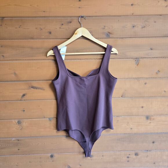 Abercrombie & Fitch Ponte Corset Sweetheart Bodysuit Tank Top Brown NWT L - Picture 3 of 5